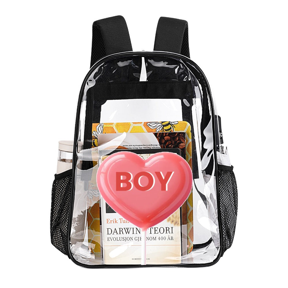 KSC's Custom Designs On Transparent Bag 17 inch New