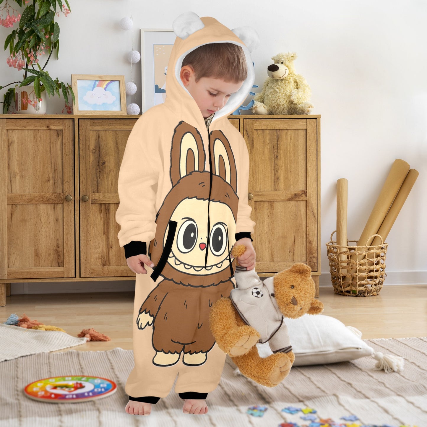 KSC's Exclusive Labubu Little Kids Onesies (2 to 7 Years Old) - Brown Bear Labubu