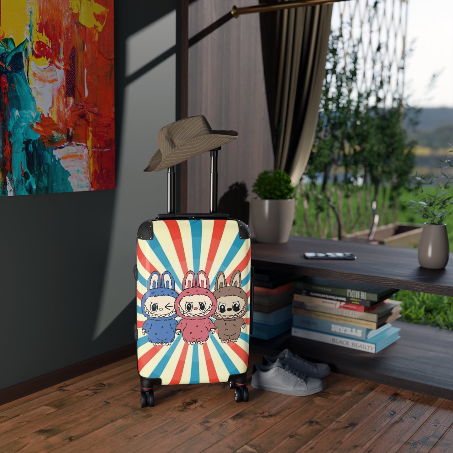 Cute Exclusive Design Suitcases,Labubu Bunny Luggage for Traveling, Unique Travel Bag, Fun Suitcase for Kids, Adorable Carry-On