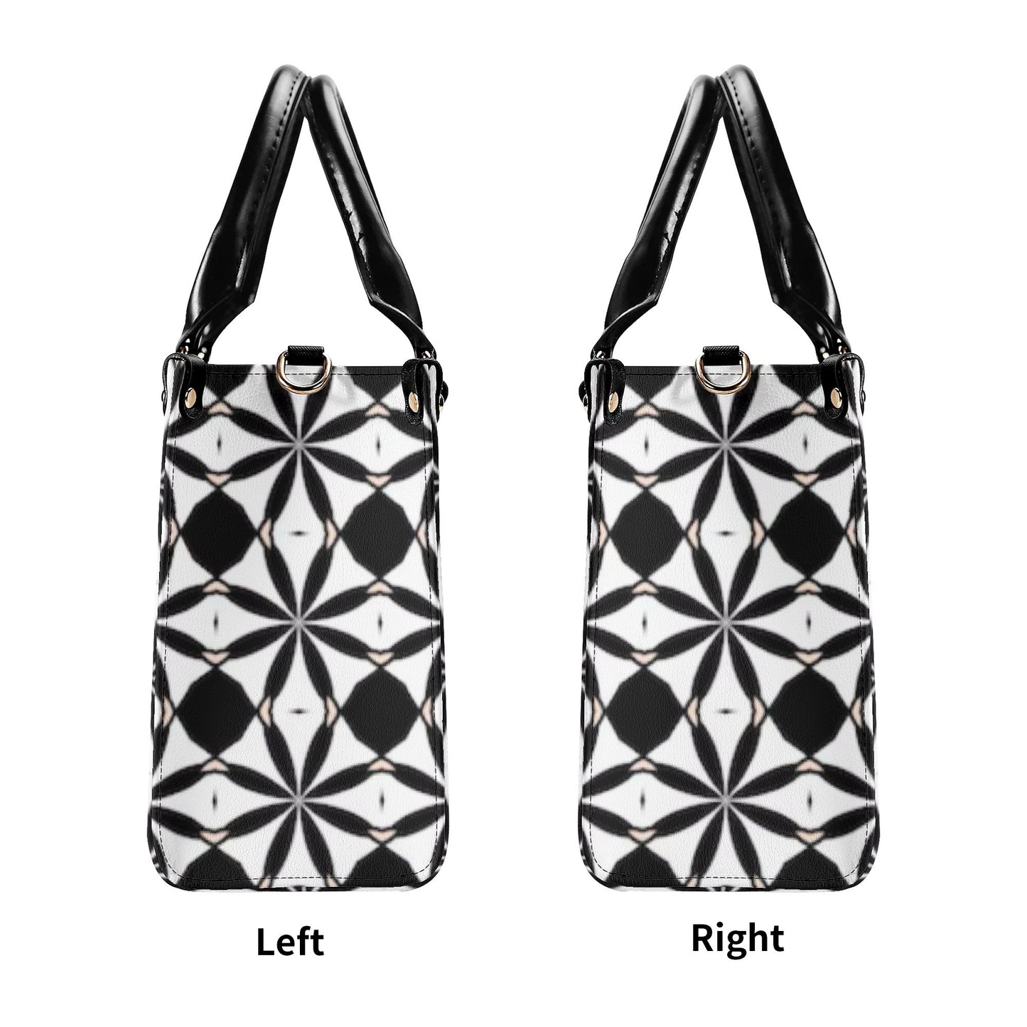 New Black White Geometric Designer Style Luxury Limited Handbag -Luxury Women PU Leather Handbag