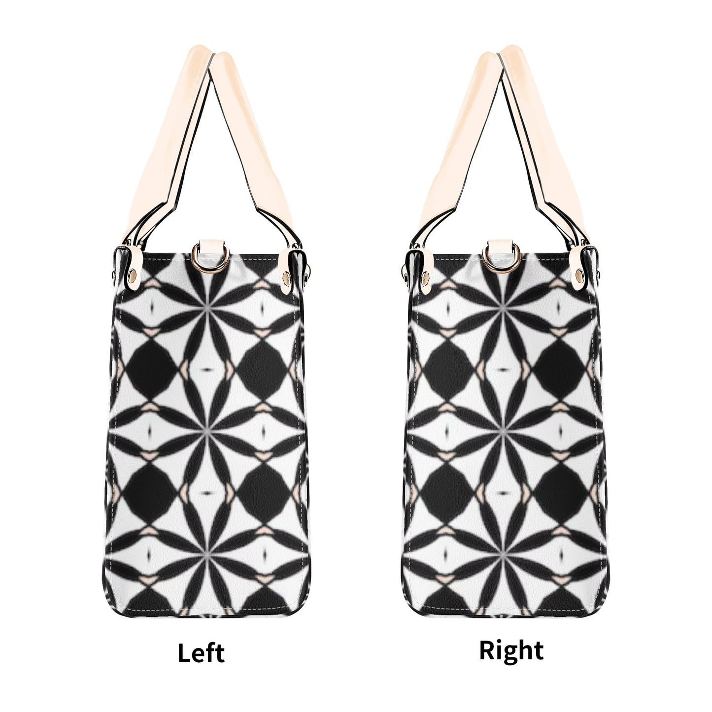New Black White Geometric Designer Style Luxury Limited Handbag -Luxury Women PU Leather Handbag