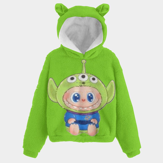 KSC's Limited Edition Labubu Alien Kid’s Borg Fleece Sweatshirt With Ear