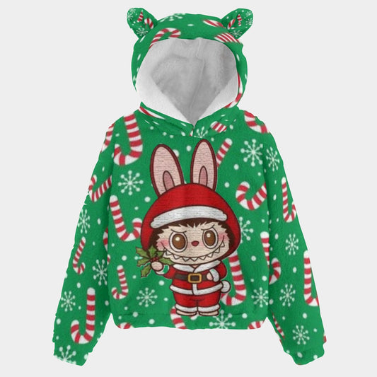 KSC's Exclusive Christmas Labubu Kid’s Borg Fleece Hoodies With Ears