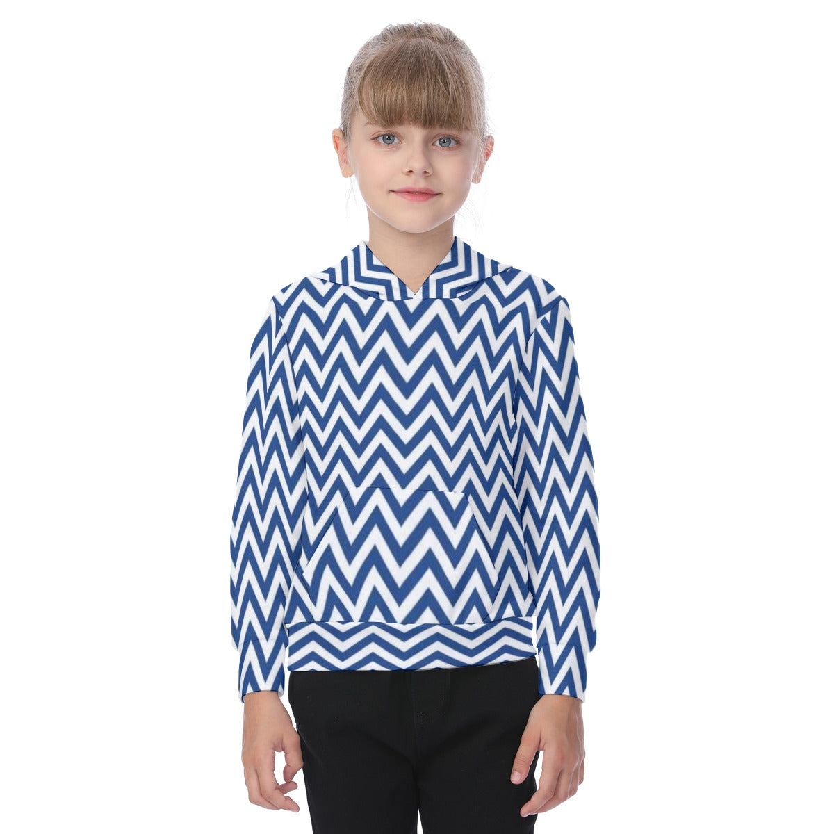 KSC's Exclusive/Custom- Young Girl's Hoodies-Zig Zag Pattern - Oversized Kid's Hoodie