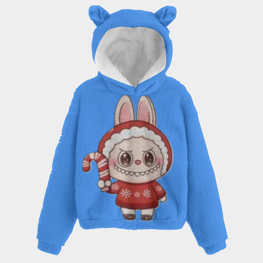 KSC's Limited Edition Christmas Labubu Kid’s Borg Fleece Sweatshirt With Ears