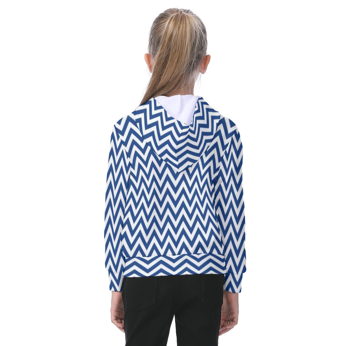 KSC's Exclusive/Custom- Young Girl's Hoodies-Zig Zag Pattern - Oversized Kid's Hoodie