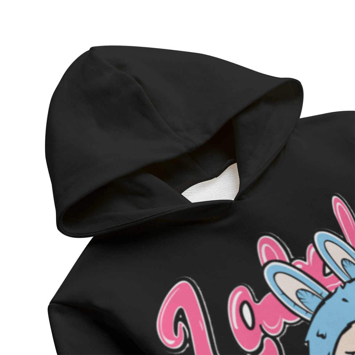 Kid's Labubu Black Pullover Hoodie | 310GSM Cotton