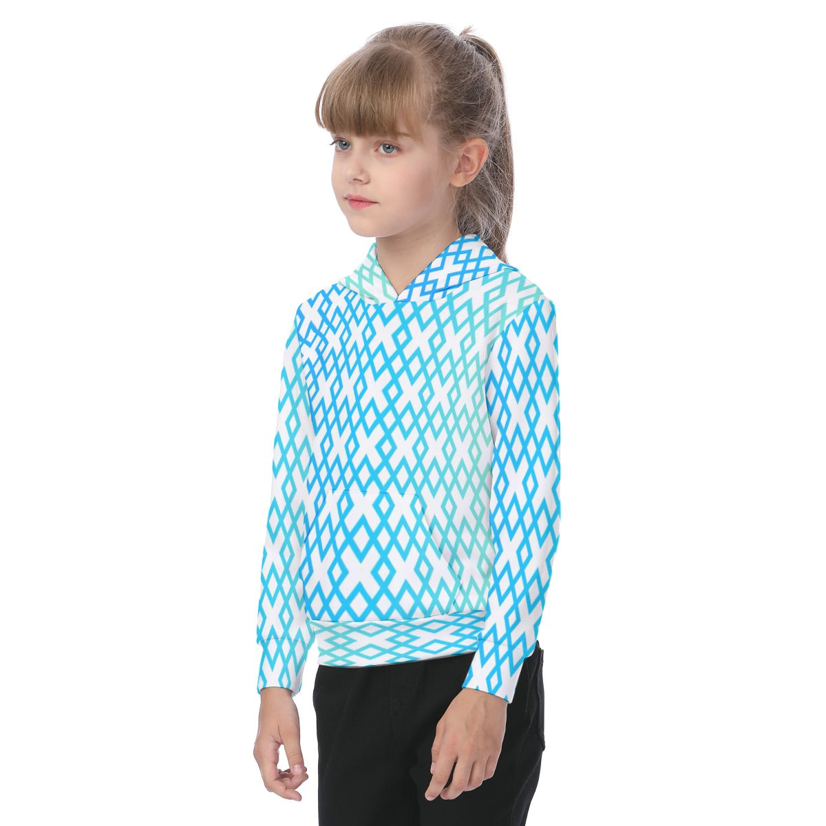 KSC's Exclusive/Custom- Young Girl's Hoodies-X Pattern - Oversized Kid's Hoodie