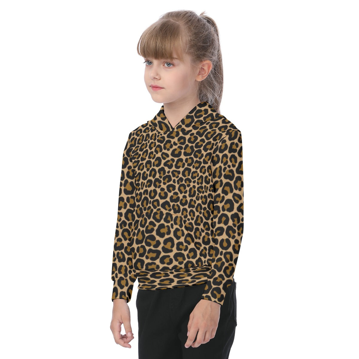 KSC's Exclusive/Custom- Young Girl's Hoodies-Animal Leopard Print Pattern - Oversized Kid's Hoodie