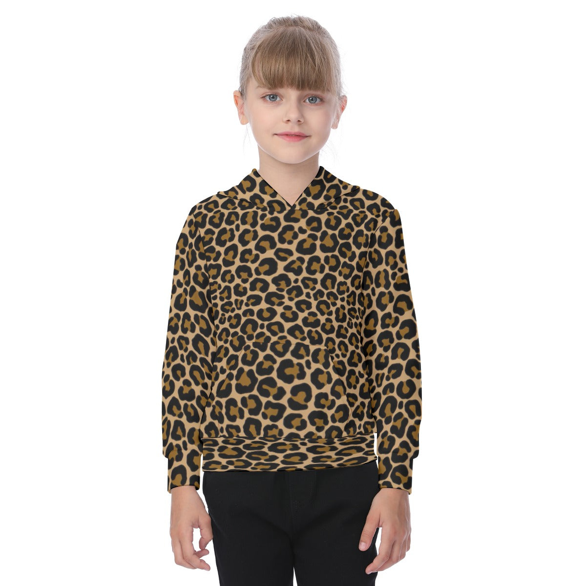 KSC's Exclusive/Custom- Young Girl's Hoodies-Animal Leopard Print Pattern - Oversized Kid's Hoodie