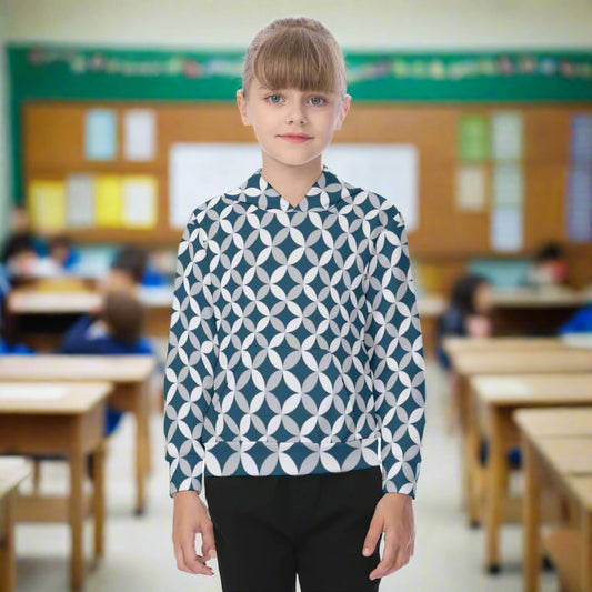 KSC's Exclusive/Custom- Young Girl's Hoodies-Diamond Pattern - Oversized Kid's Hoodie