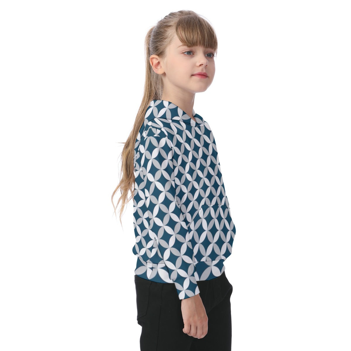 KSC's Exclusive/Custom- Young Girl's Hoodies-Diamond Pattern - Oversized Kid's Hoodie