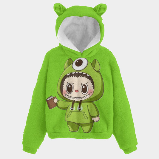 KSC's Limited Edition Labubu Monster Inc Kid’s Borg Fleece Sweatshirt With Ear