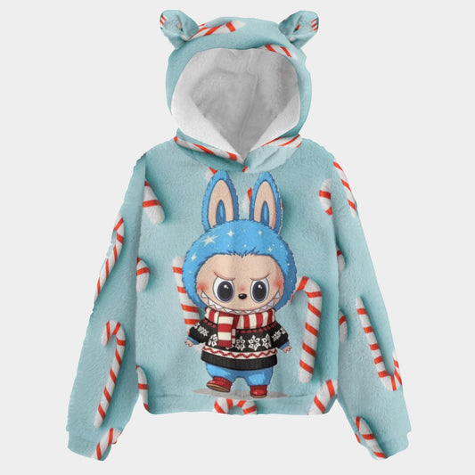 KSC's Exclusive Christmas Labubu Kid’s Borg Fleece Sweatshirt With Ears