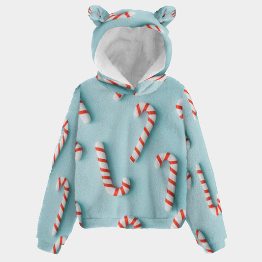 KSC's Exclusive Christmas Labubu Kid’s Borg Fleece Hoodies With Ears