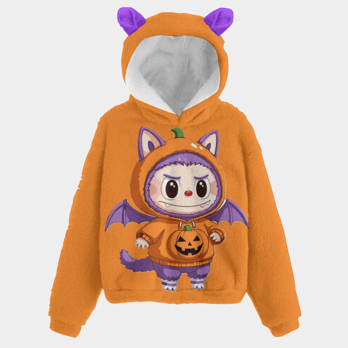 KSC's Limited Edition Halloween Labubu Bat Kid’s Borg Fleece Hoodie With Ears