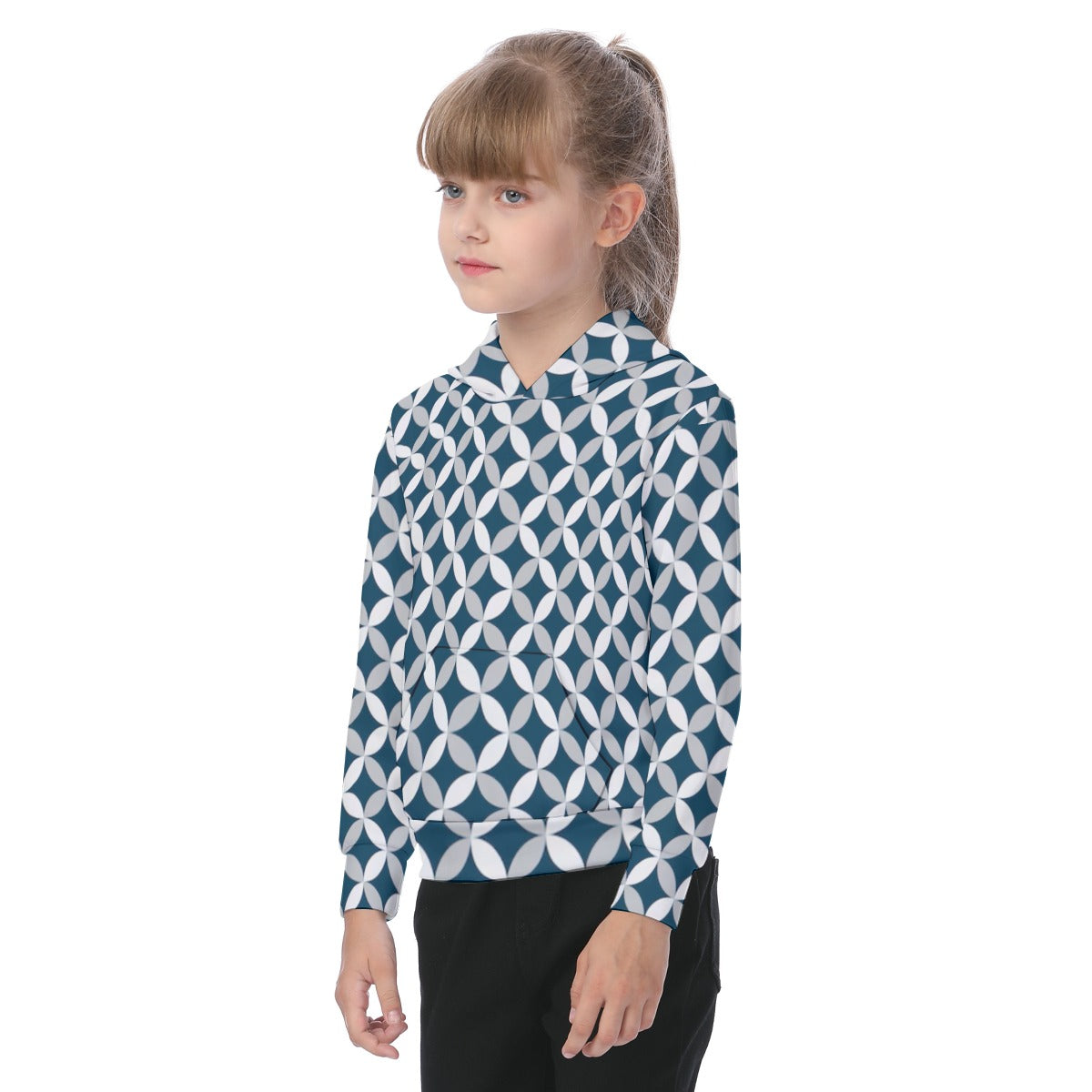 KSC's Exclusive/Custom- Young Girl's Hoodies-Diamond Pattern - Oversized Kid's Hoodie