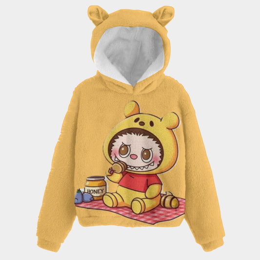 KSC's Limited Edition Winnie the Pooh Labubu Kid’s Borg Fleece Sweatshirt With Ears