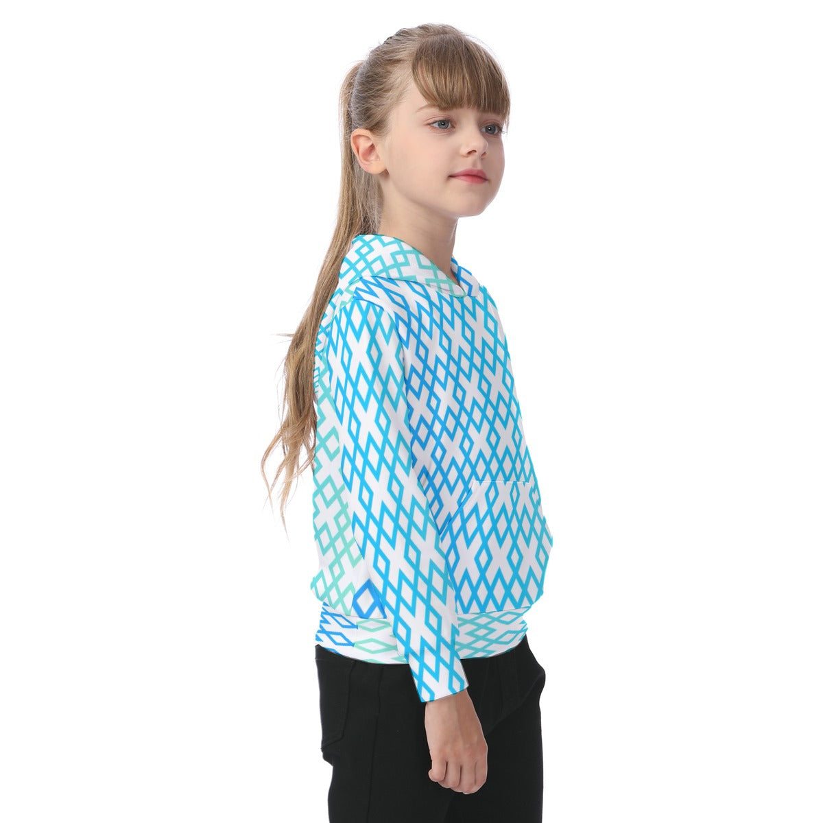 KSC's Exclusive/Custom- Young Girl's Hoodies-X Pattern - Oversized Kid's Hoodie