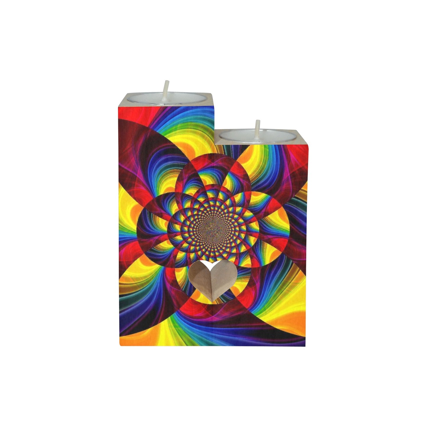Kaleidoscope Design Candle Holders Wooden Candle Holder (Without Candle)