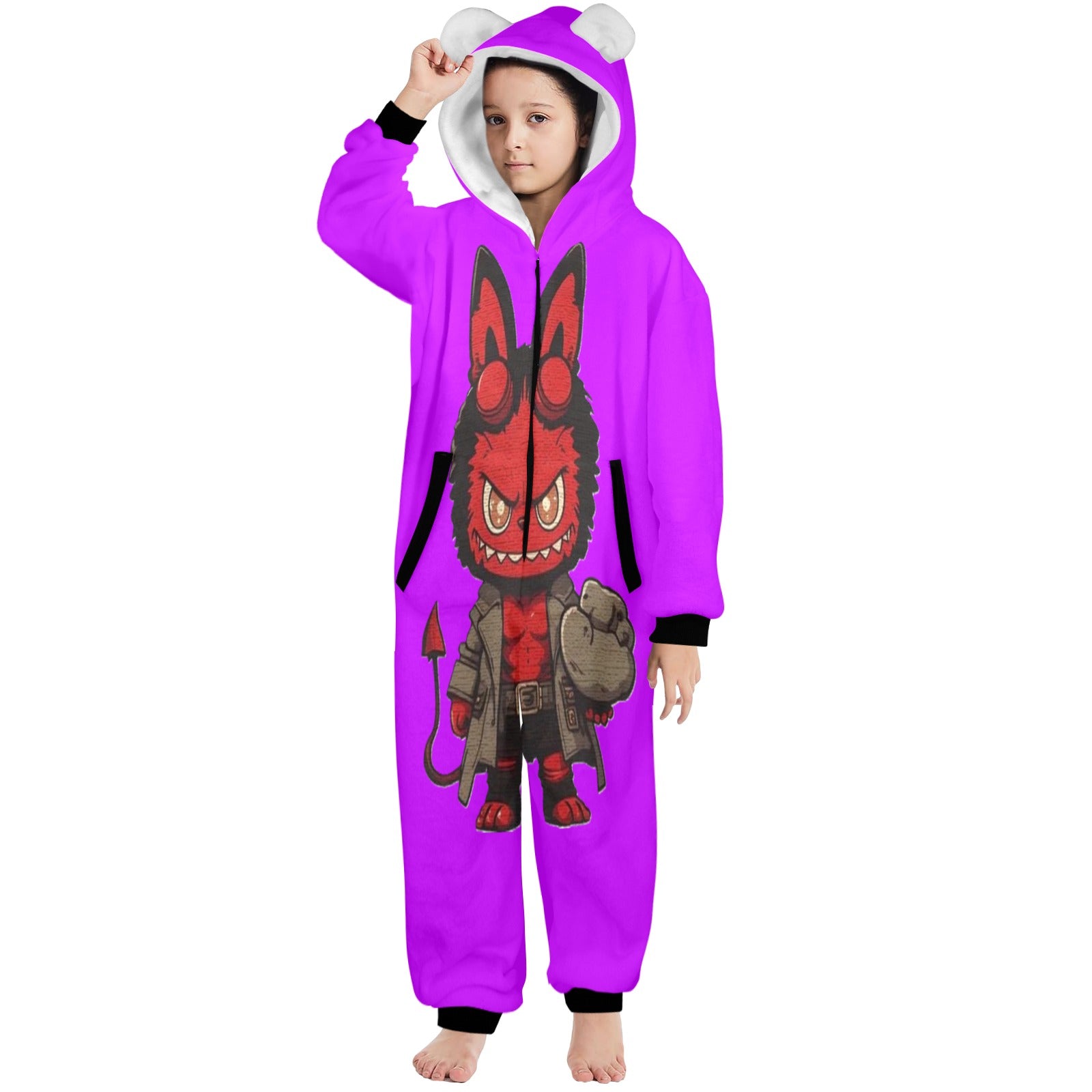 KSC's Halloween Big Kids Onesies (8 to 15 Years) Hellboy Labubu