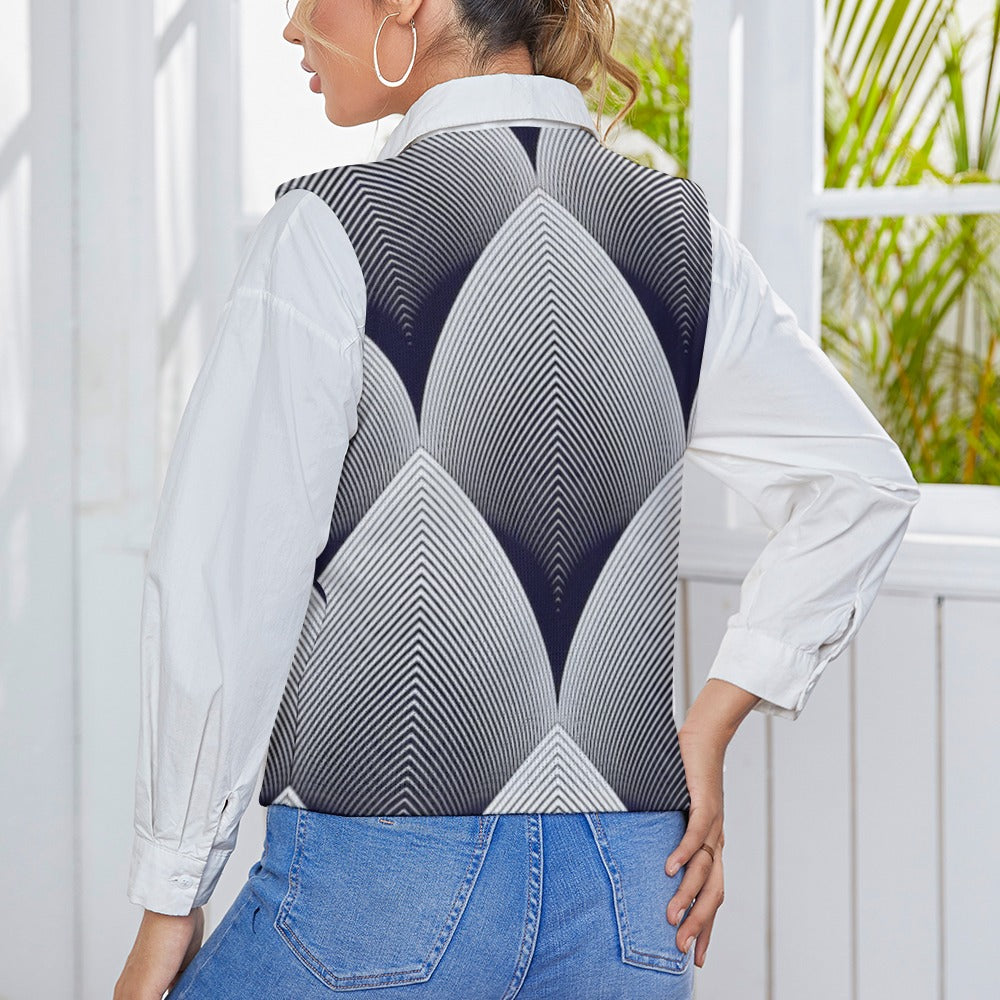 KSC's Custom Vest Designs Women's Long Sleeve Button Knit Vest - 10 OPTIONS INSIDE