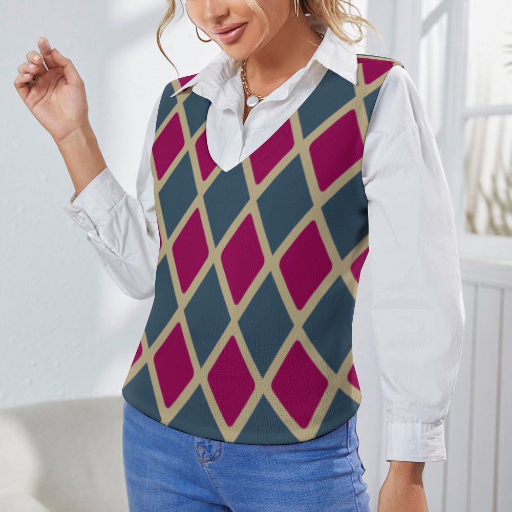 KSC's Custom Designs Women's Long Sleeve Button Knit Vest - 10 OPTIONS INSIDE