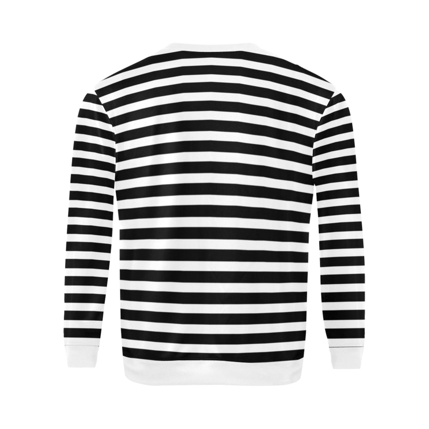 Black and White Lines Striped Sweater -Men's Sweatshirts Men's Crew Neck Sweatshirt (Model H18)