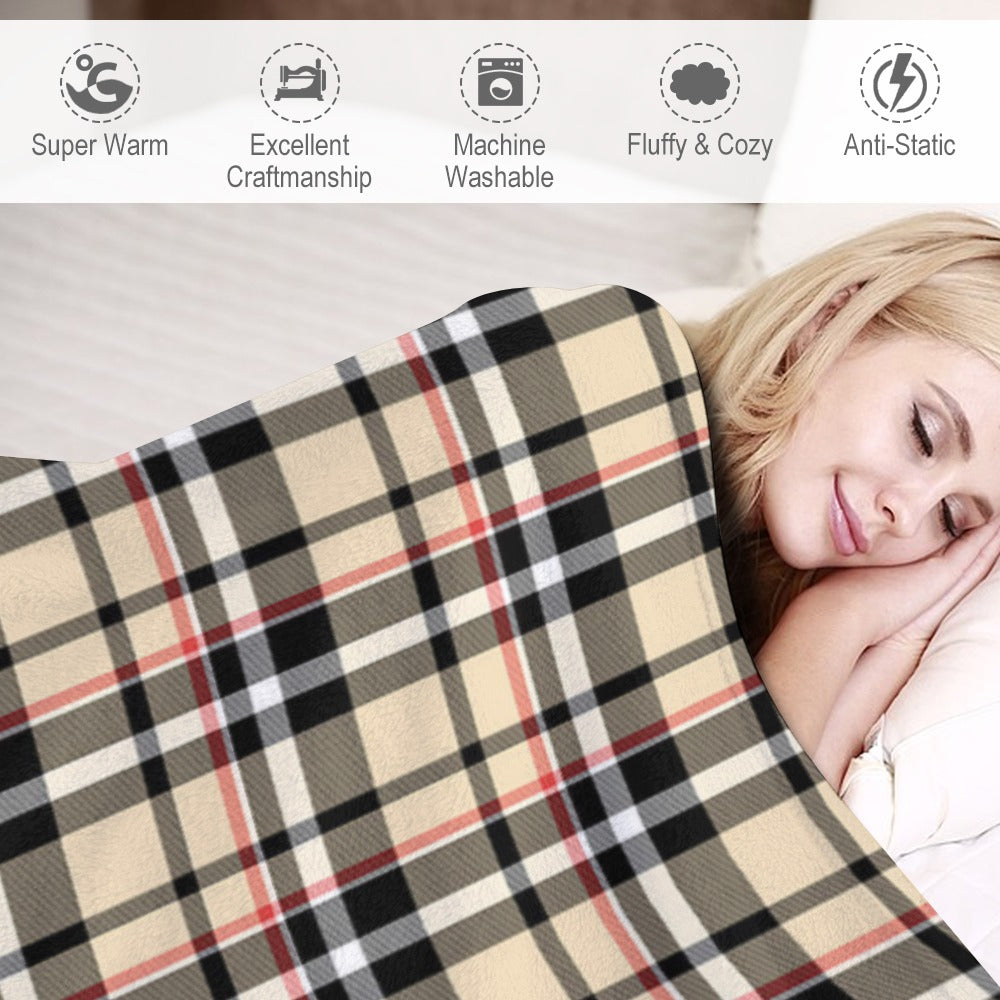 Plaid Ultra-Soft Flannel Blanket Multiple Sizes