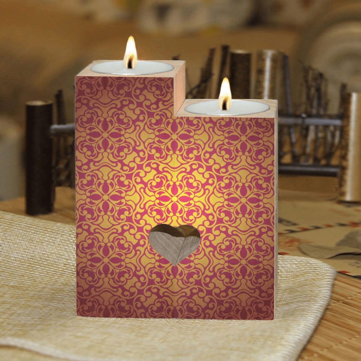 Baroque Design Candle Holders Wooden Candle Holder (Without Candle)