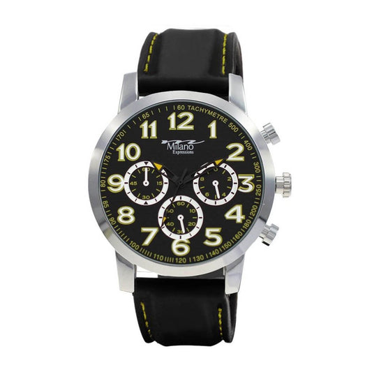 Fort Wayne M Milano Expressions Black Rubber Strap Watch with Black Case and Black Dial