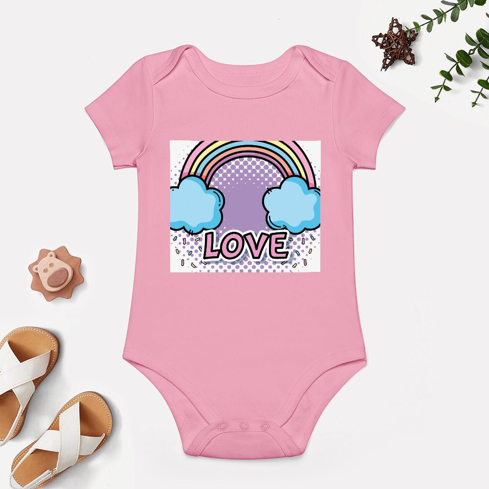 BABY GIRL CLOTHING CARTOON PRINT DESIGNS GIRL Short -Sleeve Baby's Bodysuit - CARTOON PRINTS