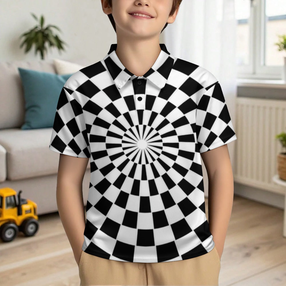 KSC's Exclusive Kids Designs- Young Men's/Boys New Kid's Shoulder buttoned polo shirt