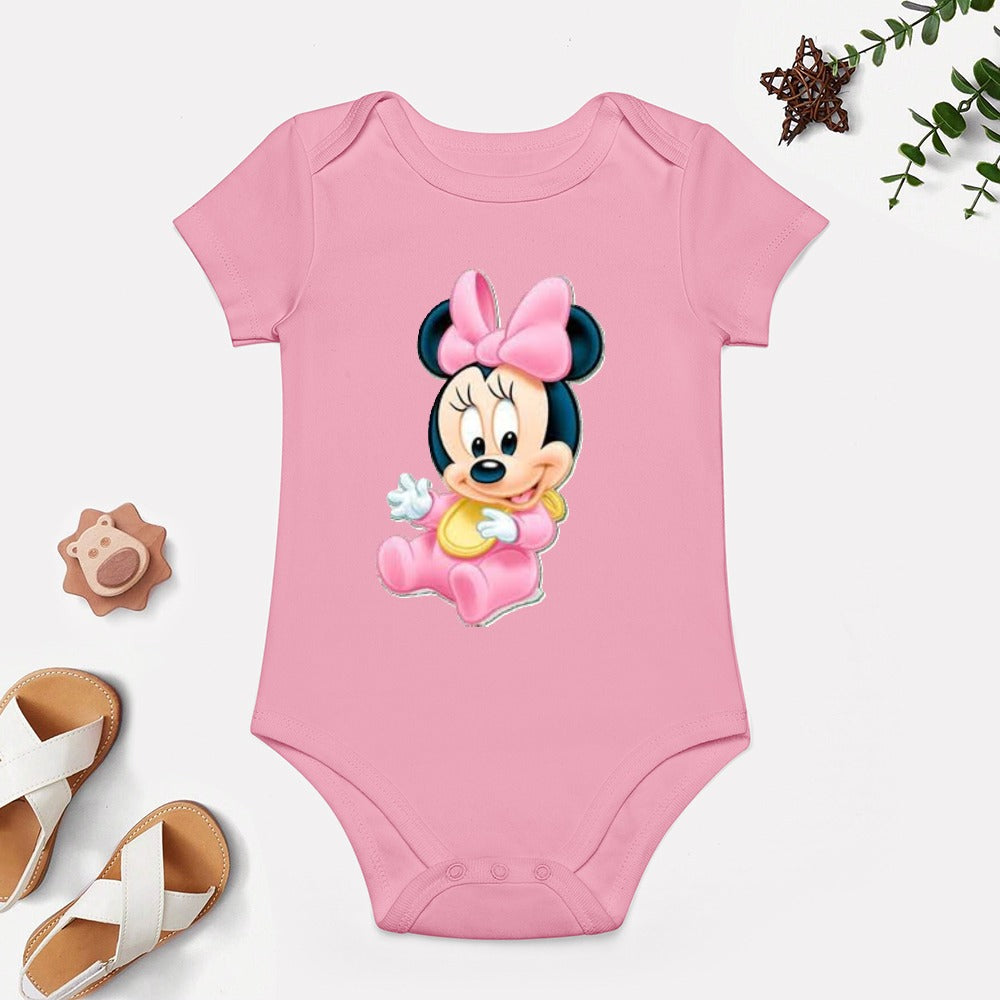 BABY GIRL CLOTHING CARTOON PRINT DESIGNS GIRL Short -Sleeve Baby's Bodysuit - CARTOON PRINTS