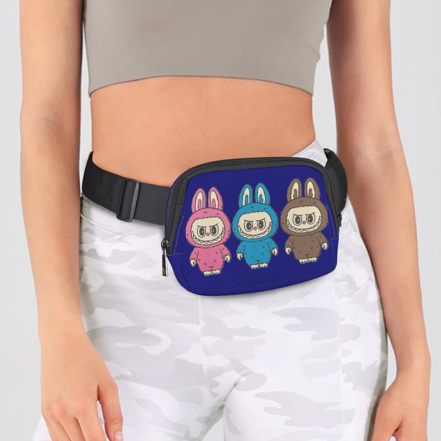 Labubu Triple Threat Fanny Pack Set β 3x the Style, All Ages Welcome -Three Labubus Cross Body Bags - Fanny Bags for Adults & Kids