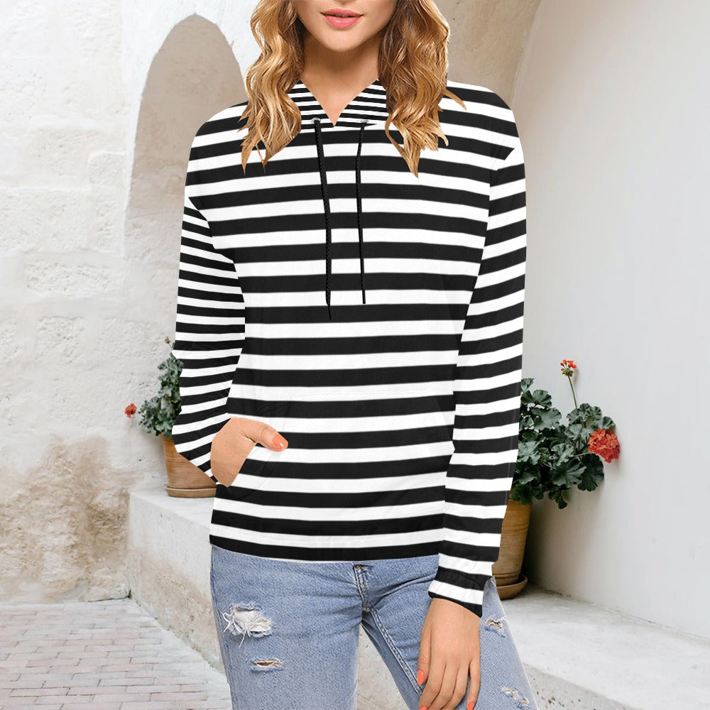 KSC's Exclusive Women's Stripe Design Hoodies Collection (10 Options) Hoodie (Model H13)