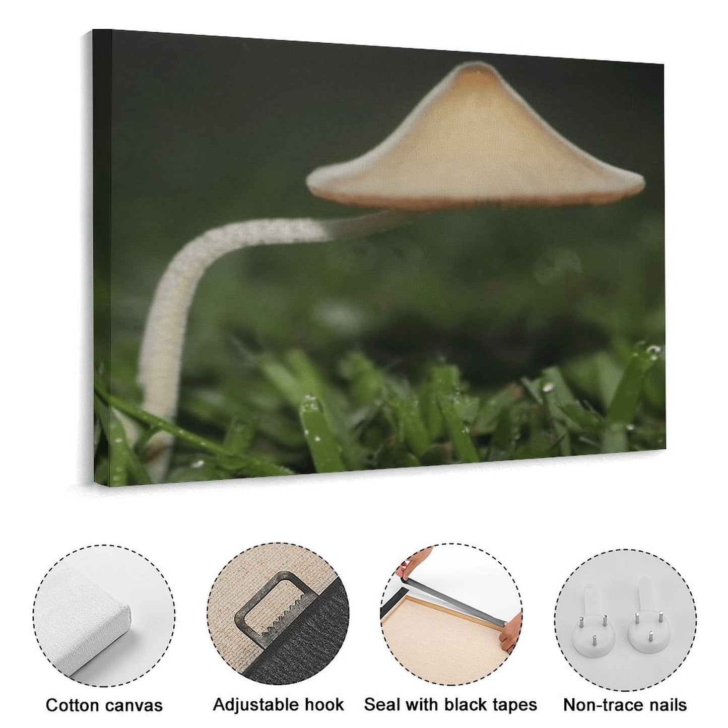 Mushroom Canopy Picture Frame Canvas Print 40×30cm (Horizontal)