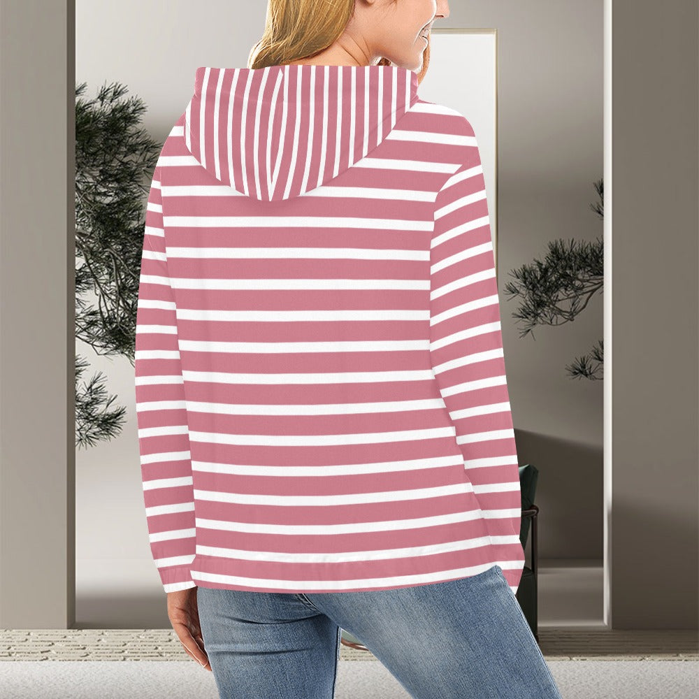 KSC's Exclusive Women's Stripe Design Hoodies Collection (10 Styles) Hoodie (Model H13)