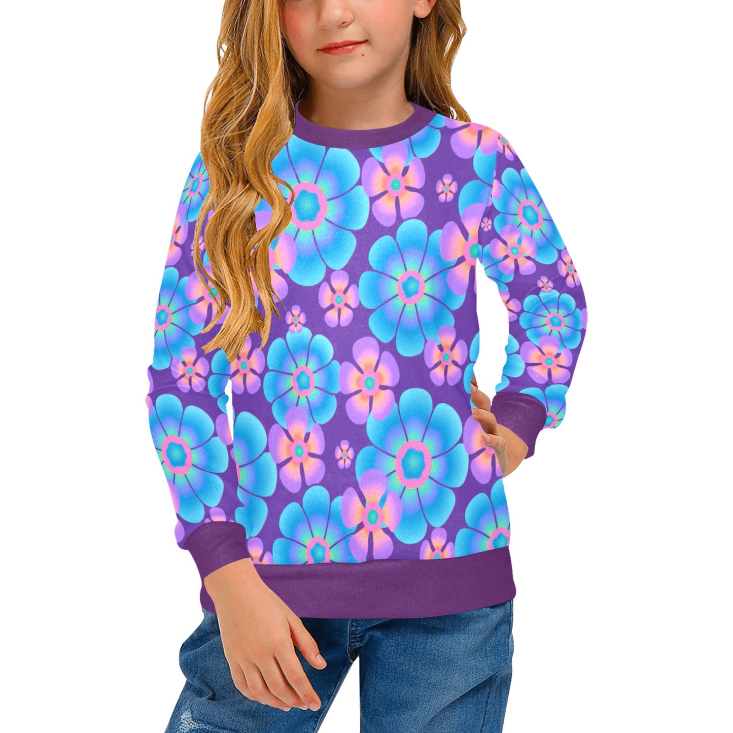KSC's Designs Girl's Crew Neck Sweaters