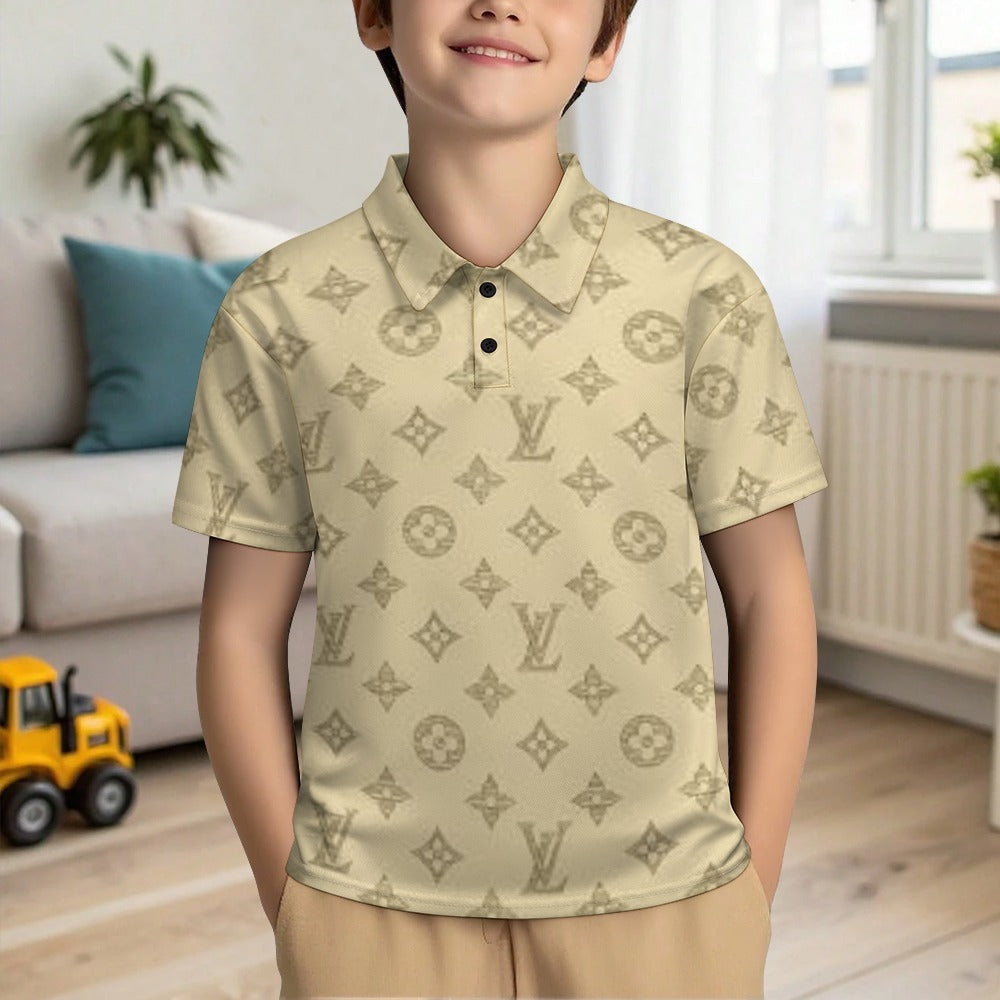 KSC's Exclusive Kids Designs- Young Men's/Boys New Kid's Shoulder buttoned polo shirt