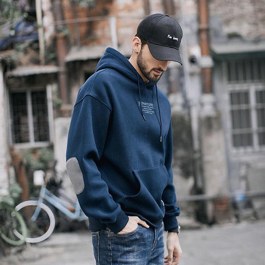 New fleece hoodie men's hoodie trend thickened contrast color on the hoodie casual fashion hoodie