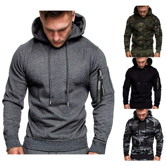 New Fashion Men's Hoodie solid color casual long-sleeved men's hoodie A24