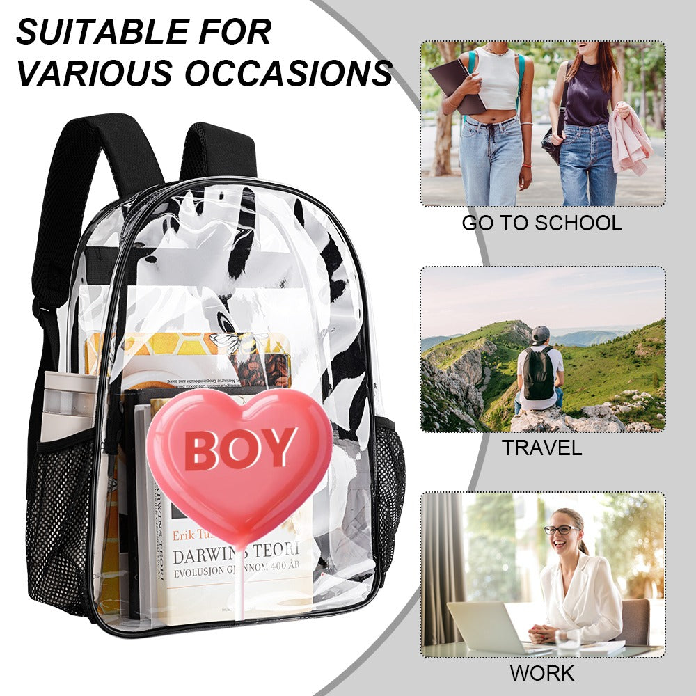 KSC's Custom Designs On Transparent Bag 17 inch New