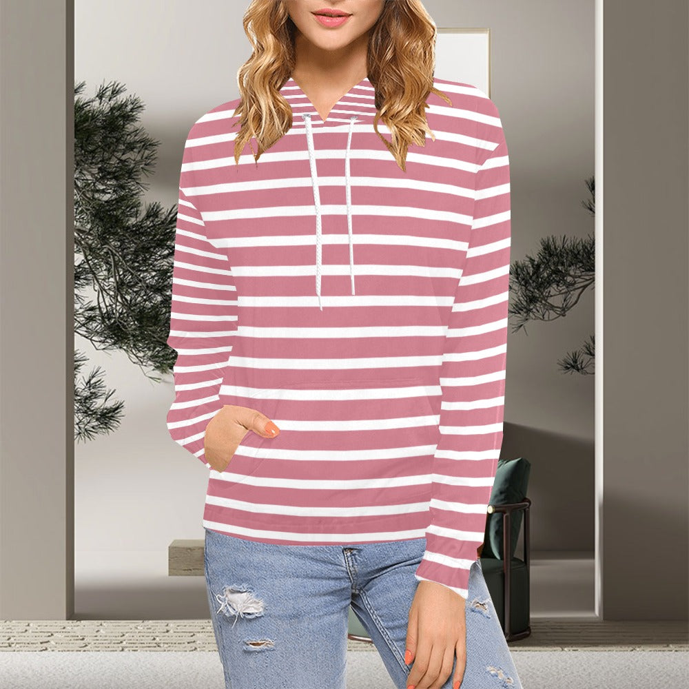 KSC's Exclusive Women's Stripe Design Hoodies Collection (10 Styles) Hoodie (Model H13)