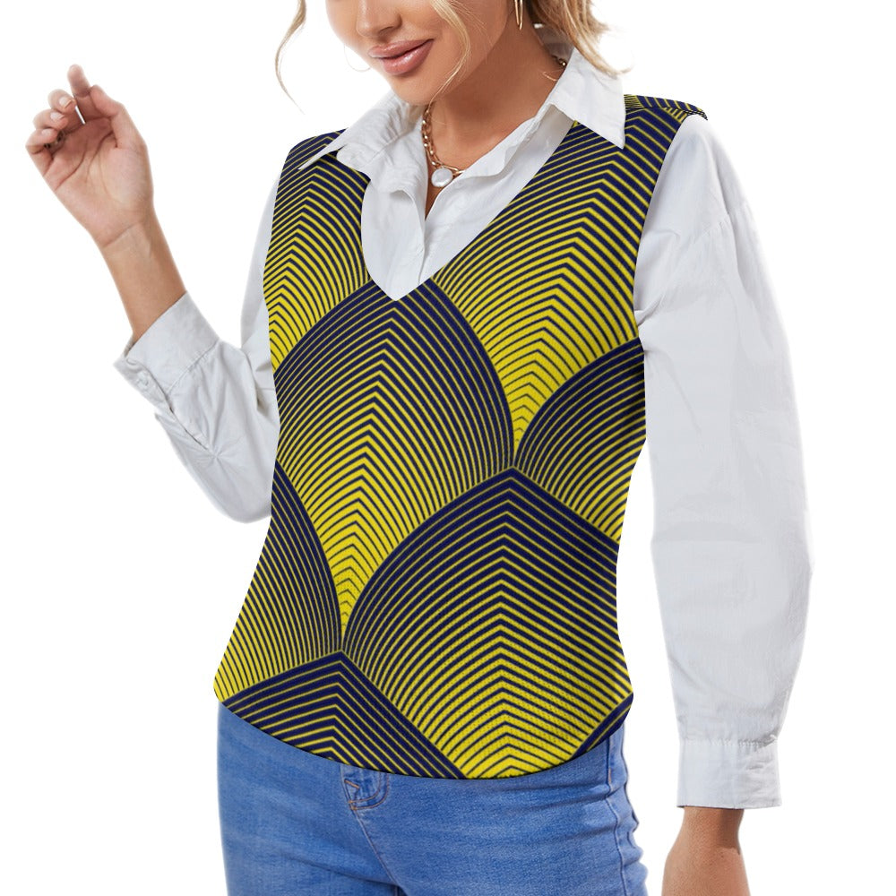 KSC's Custom Vest Designs Women's Long Sleeve Button Knit Vest
