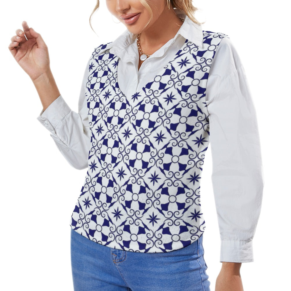 KSC's Custom Vest Designs Women's Long Sleeve Button Knit Vest - 10 OPTIONS INSIDE