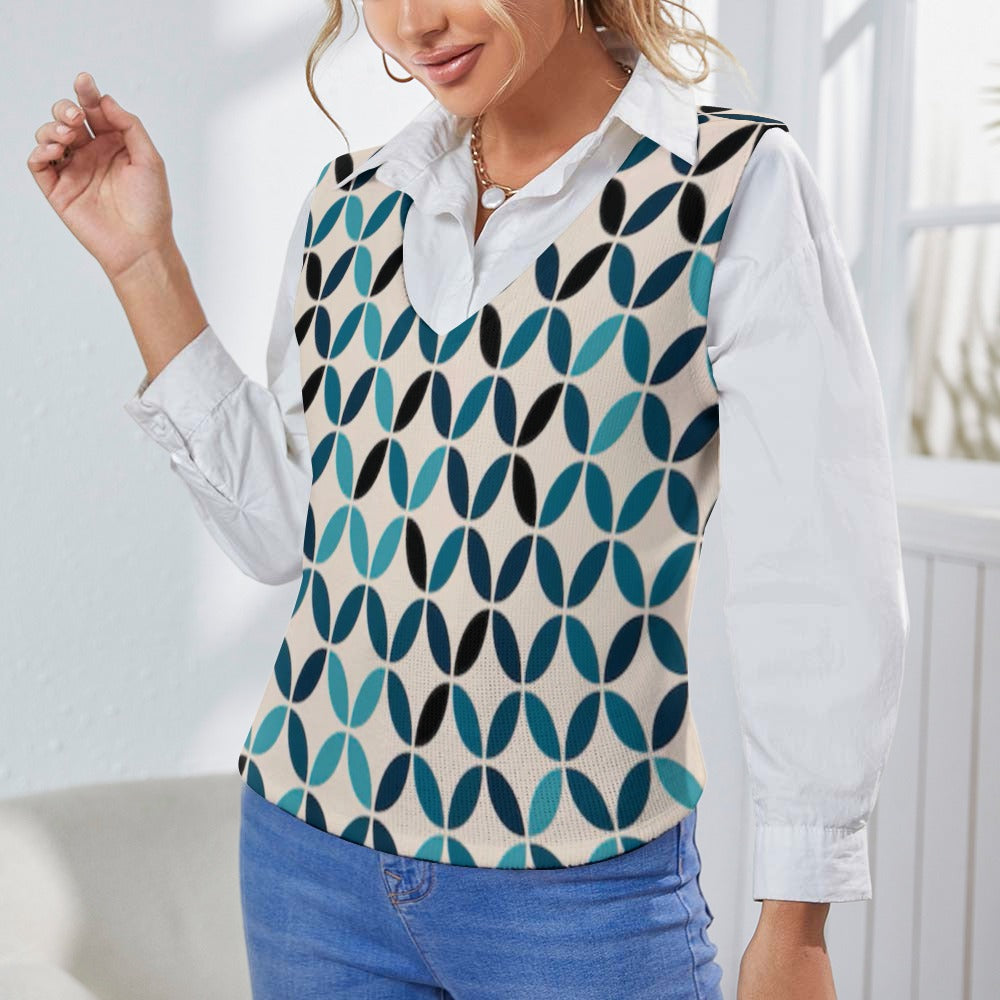 KSC's Custom Vest Designs Women's Long Sleeve Button Knit Vest