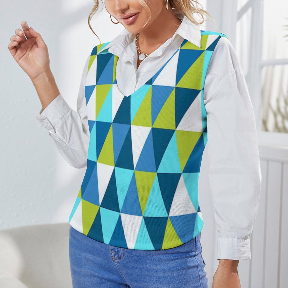 KSC's Custom Vest Designs Women's Long Sleeve Button Knit Vest