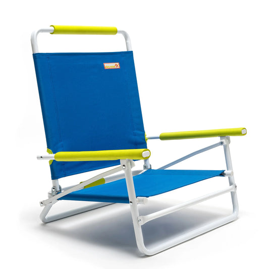 SunnyFeel Blue Color Low Folding Beach Chair,1 Position Lightweight and Portable Outdoor Camping Chair Heavy Duty 300 LBS