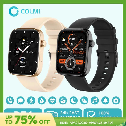 SMART WATCH -COLMI P71 Voice Calling Smartwatch Men Health Monitoring IP68 Waterproof Smart Notifications Voice Assistant Smart Watch Women